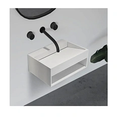 Тумба с раковиной подвесная Abber Stein 60 см белая матовая