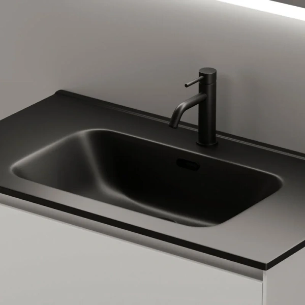 Тумба с раковиной подвесная Sancos Cento CN80W 80 см с ящиками (детальная фотография), комплект (набор)