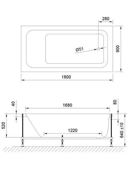 Ванна гидромассажная Royal Bath Accord De Luxe RB627100DL, 180 x 90 см, белая (детальная фотография), акриловые