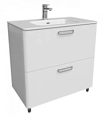 Тумба с раковиной напольная IDDIS Brick 80 см белая