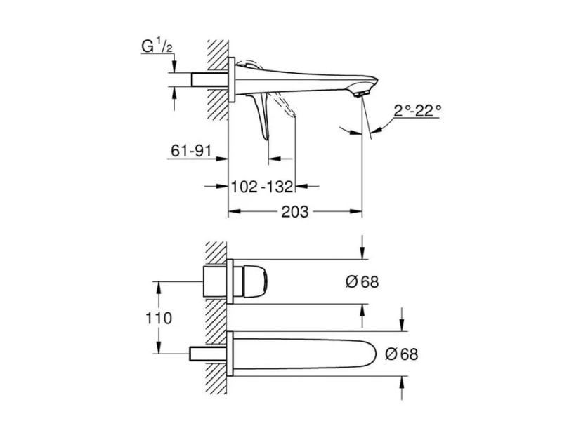 Смеситель для раковины хром Grohe Eurostyle New  19571003 (детальная фотография), для раковины