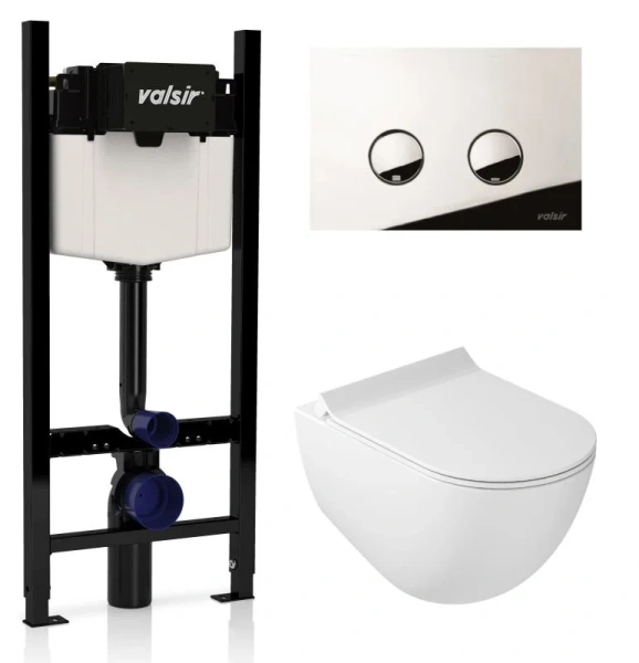 Унитаз с инсталляцией Valsir Dream безободковый KIT VSCR 7317 Slim P4 (детальная фотография)