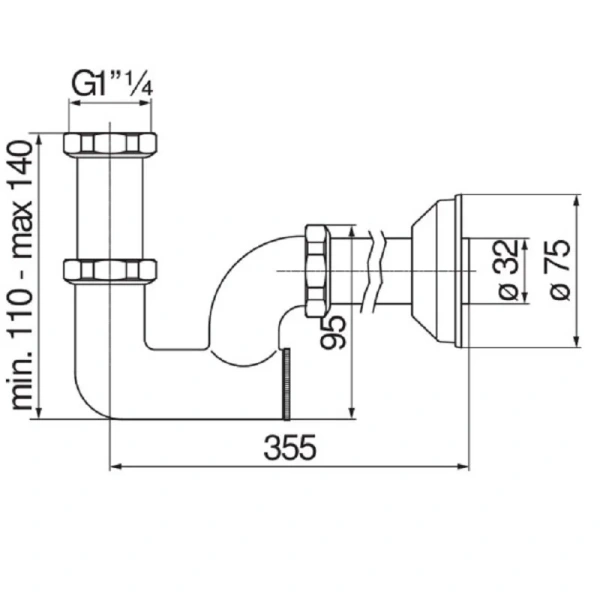 Сифон для раковины Nobili Rubinetterie бронза AV00107/1BR (детальная фотография), бронза