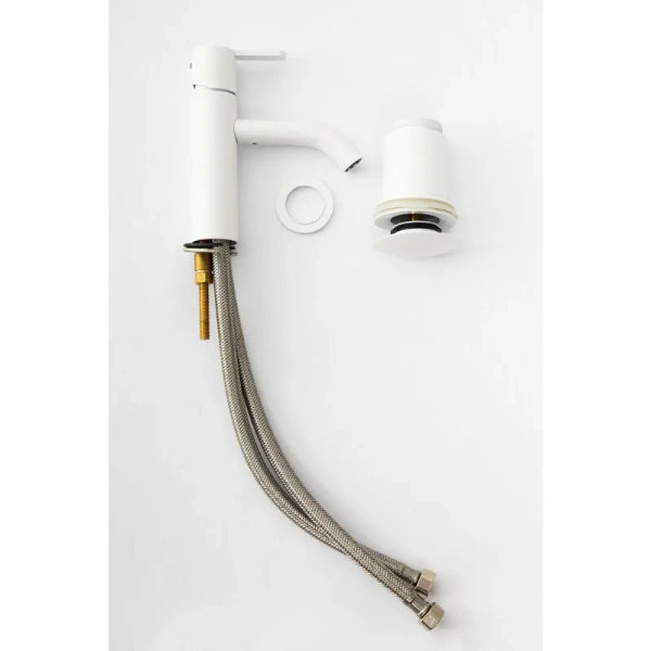 Смеситель для раковины Cezares Leaf белый матовый LEAF-LSM2-BIO (детальная фотография), белые