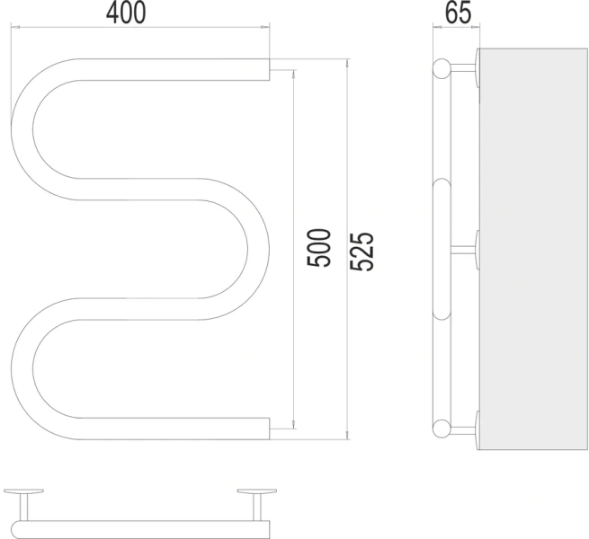 Полотенцесушитель электрический Terminus M-образный 400x500 настенный 4620768883903 (детальная фотография), современные, hi-tech