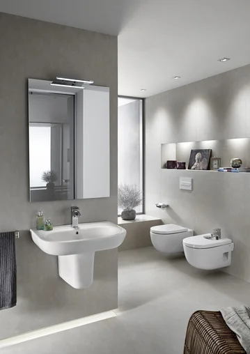 Биде подвесное Roca Meridian-N с горизонтальным выпуском 357245000 (детальная фотография), подвесные