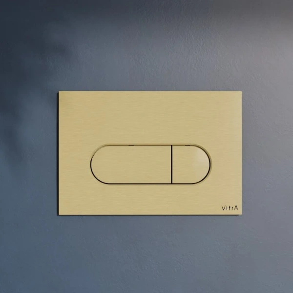 Клавиша смыва VitrA Root Round шлифованное золото 740-2225 (детальная фотография), пластиковые