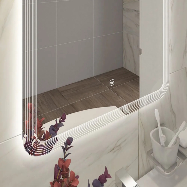 Зеркало с подсветкой Cezares Duet 80 см квадратное CZR-SPC-DUET-800-800-LED-TCH (детальная фотография), полотно