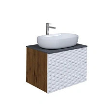 Тумба с раковиной подвесная Grossman Альба 10650 65 см с выдвижными ящиками