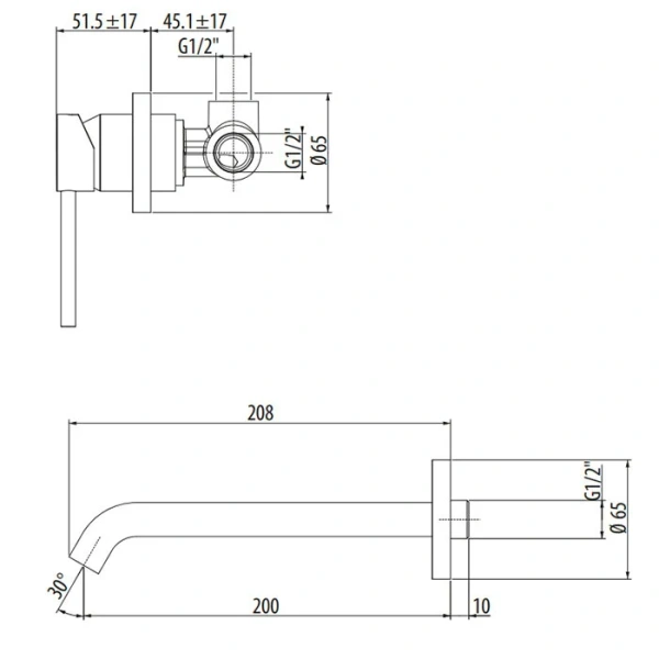 Смеситель для раковины Gattoni Circle Two 9137/91 встраиваемый (детальная фотография), для раковины
