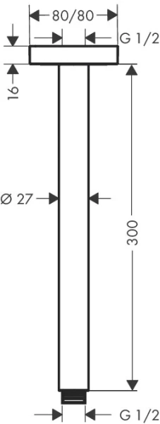 Кронштейн для верхнего душа Hansgrohe 27388000 (детальная фотография), нет в наличии