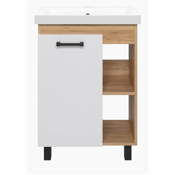 Тумба с раковиной напольная Misty Крафт 60 см с дверцей (детальная фотография)