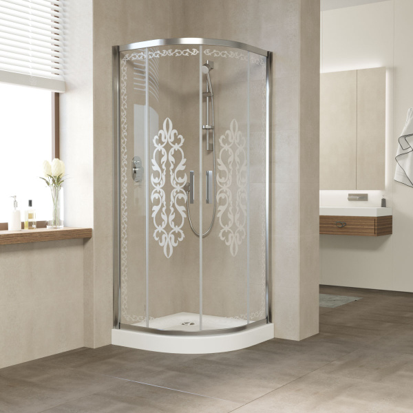 Душевой уголок профиль глянцевый хром стекло Felicita2 Vegas-glass ZS 90 08 Felicita2 (детальная фотография)