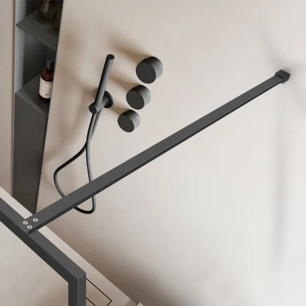 Душевая перегородка Vincea Walk-In HP Art 100 см профиль вороненая сталь VSW-1HP100FLGM (детальная фотография), 100 см