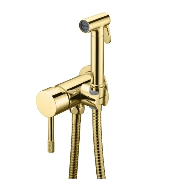 Гигиенический душ со смесителем Boheme Uno золото 467-G (детальная фотография)