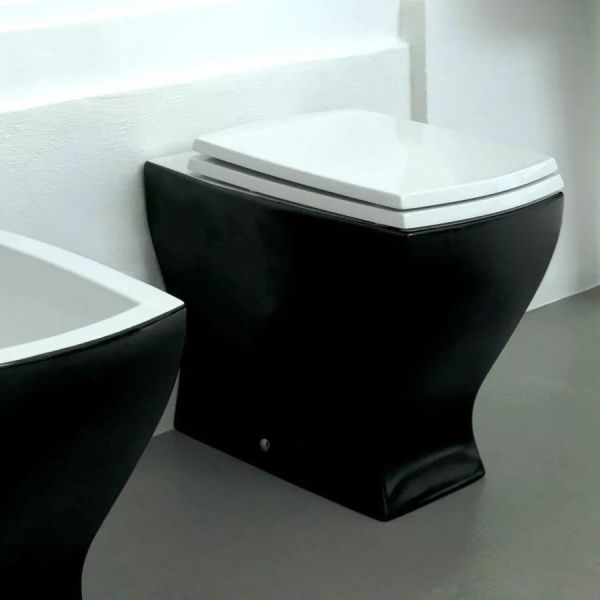 Унитаз напольный ArtCeram Jazz чёрно-белый JZV002 01;50 (детальная фотография), приставные, встраиваемые
