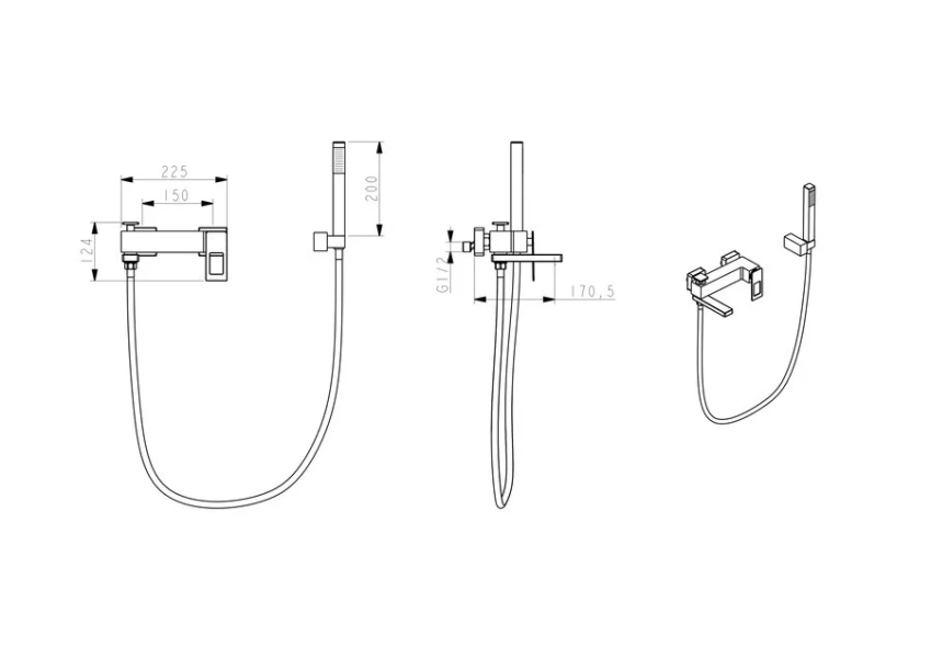 Смеситель для ванны Boheme Q белый/красный 143-WR (детальная фотография), для ванны