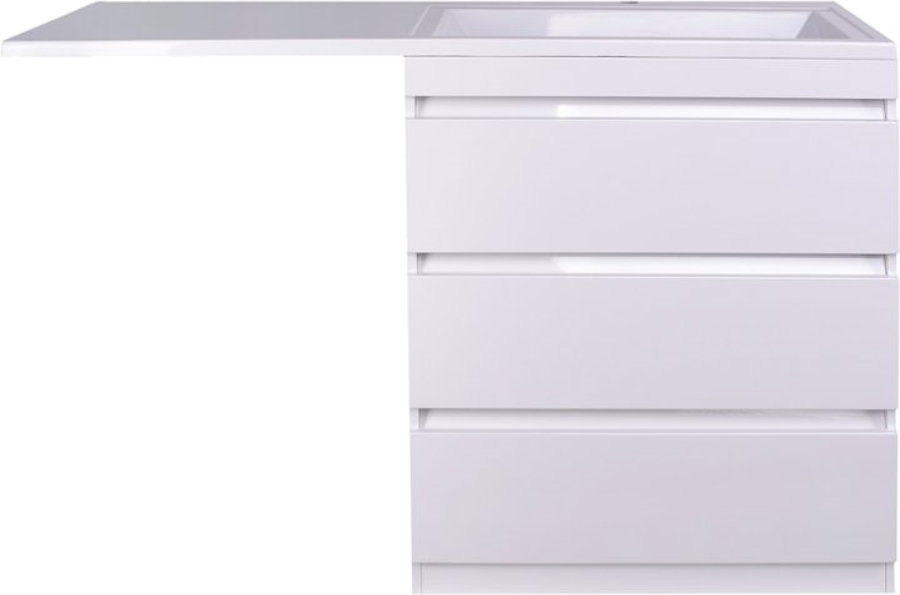 Тумба с раковиной напольная Style Line Даллас СС-00002305 150 см с тремя ящиками (детальная фотография), комплект (набор)
