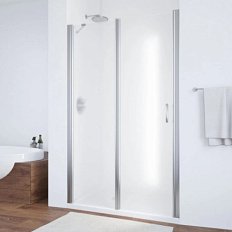 Душевая дверь профиль глянцевый хром стекло сатин Vegas-glass