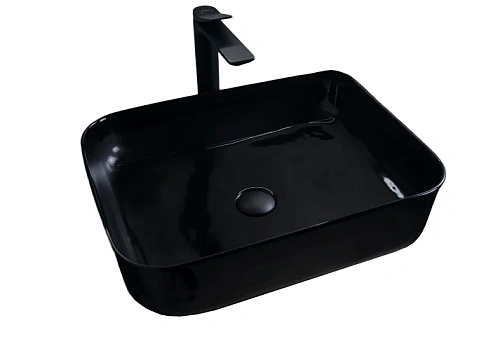 Раковина GID Geometrico BL1304 50 см черная - фото 1