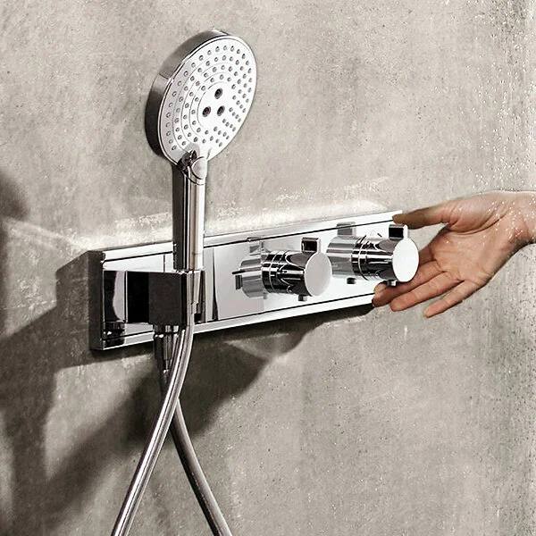 Смеситель для душа Hansgrohe RainSelect хром/черный 15355600 (детальная фотография), современные, hi-tech