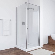 Душевой уголок профиль глянцевый хром стекло прозрачное Vegas-glass