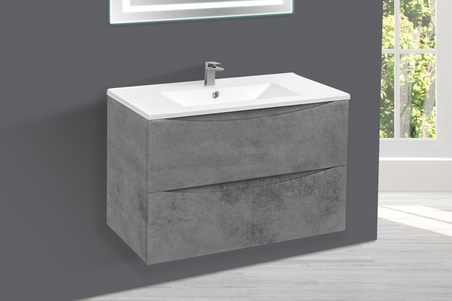 Тумба под раковину подвесная Vincea Mia 80,7 см Beton VMC-2MC800BT (детальная фотография), в наличии