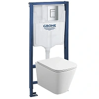 Унитаз с инсталляцией Grohe Rapid SL клавиша хром