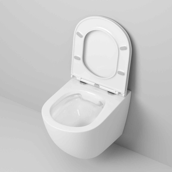 Унитаз подвесной Grossman безободковый белый глянцевый GR-4455S (детальная фотография), современные, hi-tech, круглые