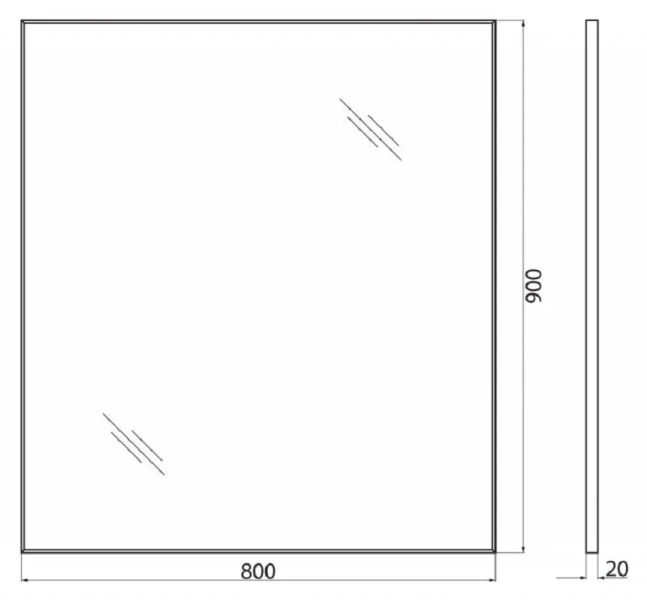 Зеркало BelBagno Spc 80 см в алюминиевой раме SPC-AL-800-900 (детальная фотография), в наличии