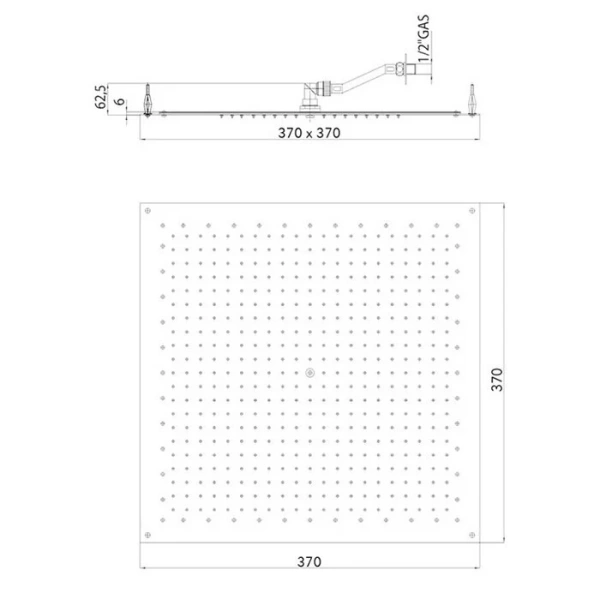 Верхний душ Bossini Paris хром I01603.030 (детальная фотография), верхние души