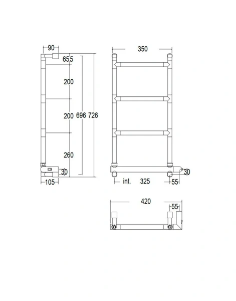 Полотенцесушитель Margaroli Sereno 582 электрический 5823204CRNB (детальная фотография), современные, hi-tech