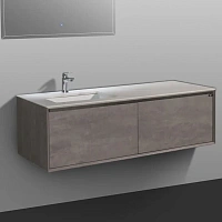 Тумба с раковиной подвесная Black&White Universe 150 см серая