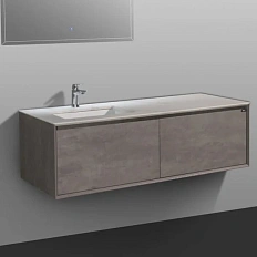 Тумба с раковиной подвесная Black&White Universe 150 см серая