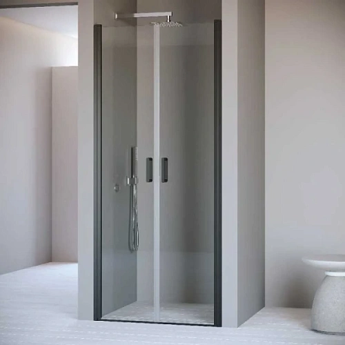 Душевая дверь в нишу RGW Passage PA-104-B 90 см профиль черный, стекло прозрачное - фото 2