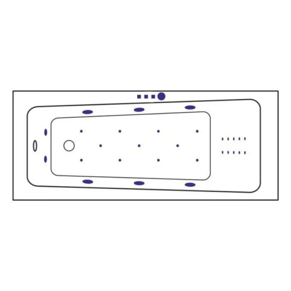 Ванна гидромассажная Excellent Ava Ultra Nano 160 x 70 см, белый/золото, WAEX.AVA16.ULTRANANO.GL (детальная фотография), по запросу