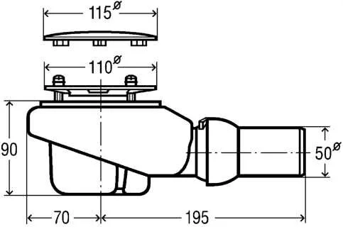 Сифон для душевого поддона Viega Tempoplex Plus хром 578916 (детальная фотография), в наличии
