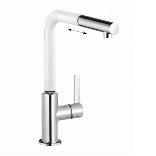 Смеситель для кухни Kludi L-ine хром/белый матовый - фото 3