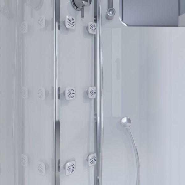 Душевая кабина Niagara Ultra 120х80 см правая 3030164R (детальная фотография), угловые, недорогие, для дачи, с гидромассажем, c тропическим душем, с вентиляцией, с крышей, с радио