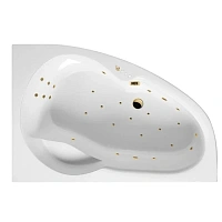 Ванна гидромассажная Excellent Newa Ultra 160 x 95 см, правая, белый/золото, WAEX.NEP16.ULTRA.GL