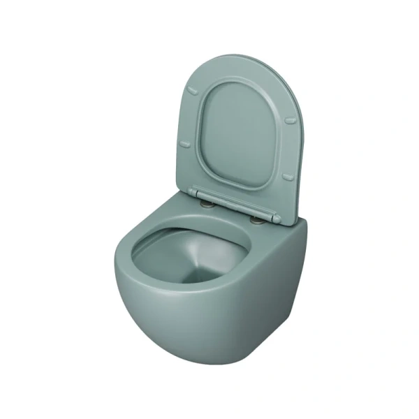 Унитаз подвесной Grossman Color мятный матовый GR-4455MNMS (детальная фотография), современные, hi-tech, круглые