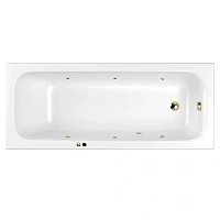 Ванна акриловая гидромассажная Whitecross Vibe 0105.180075.100.SOFT.BR, 180 x 75 см, белая, форсунки бронза