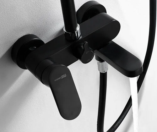 Душевая стойка WasserKRAFT A1 со смесителем (детальная фотография), современные, hi-tech