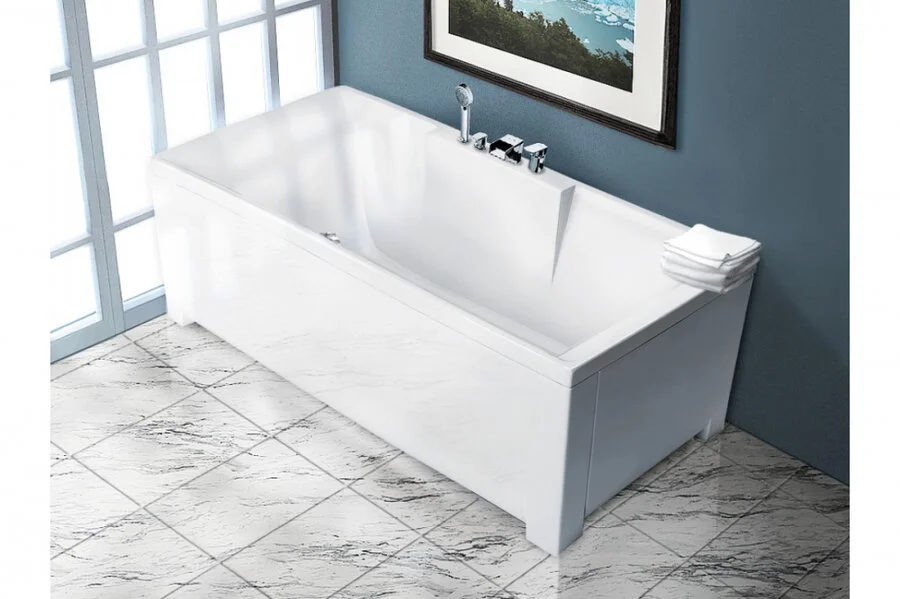 Ванна акриловая Relisan Eco Plus Дунай Гл000026740, 180 х 80 см, белая (детальная фотография), современныe, hi-tech