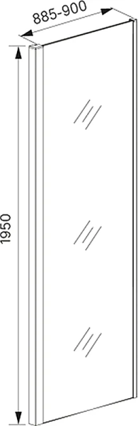 Душевая перегородка IDDIS Zodiac 90 см глянцевый алюминиевый профиль ZOD6CA9i23 (детальная фотография), 90 см