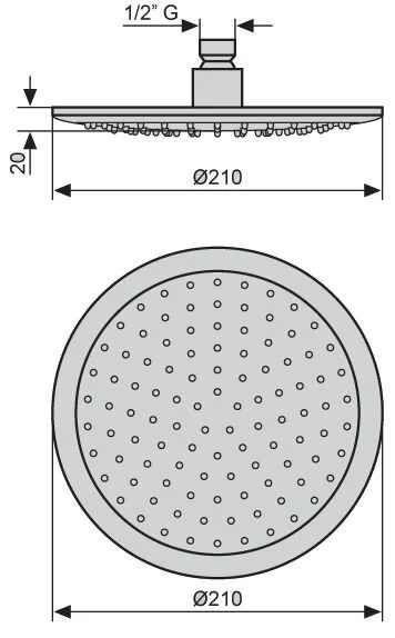 Верхний душ Emmevi CRC06660 C06660/CR (детальная фотография), верхние души