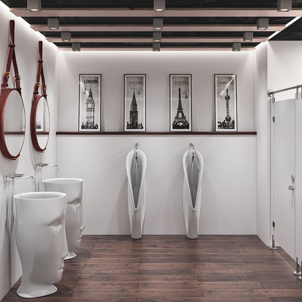 Писсуар напольный белый Kerasan Artwork Groove 473001 (детальная фотография), напольные