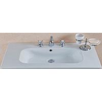 Раковина-консоль, 3 отверстия под смеситель, с кольцом перелива в цвете хром, La Beaute Cornelia