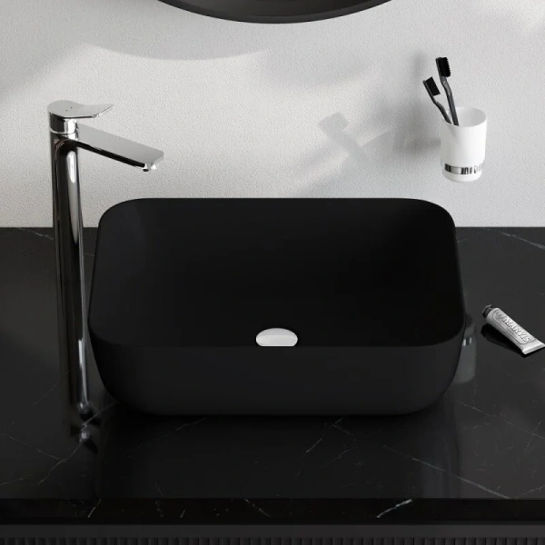 Раковина Am.Pm Func 52 см черная матовая M8FWCC10510BM (детальная фотография), черные