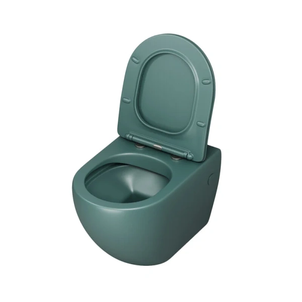 Унитаз подвесной Grossman Color зеленый матовый GR-4411OLMS (детальная фотография), современные, hi-tech, круглые